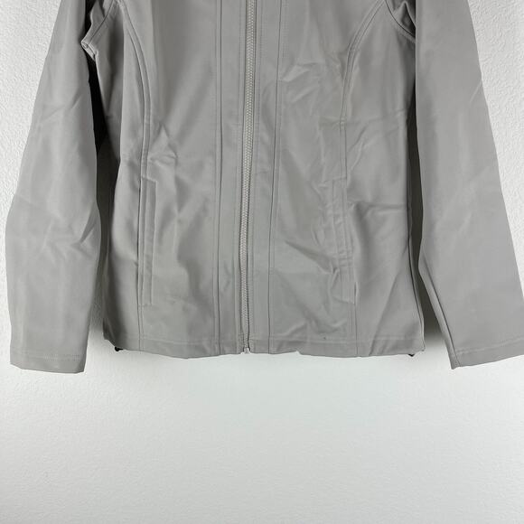 Columbia Full Zip Lined Jacket Women's Size Small Light Gray Beige Soft Shell - Picture 3 of 12